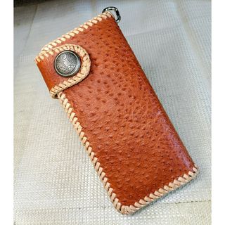 オーストリッチ バイカーズウォレット ライダースウォレット 長財布 ハンドメイド(長財布)