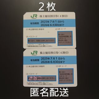 【匿名配送】東日本旅客鉄道　株主優待割引券　2枚(その他)