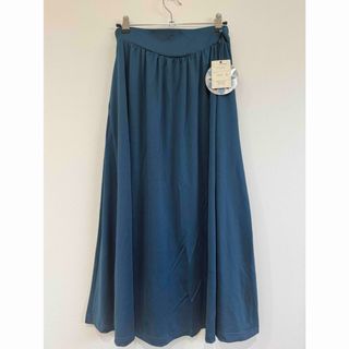 ⭐️新品⭐️ロングスカート　冷感タッチ　スモーキーブルー　Lサイズ(ロングスカート)