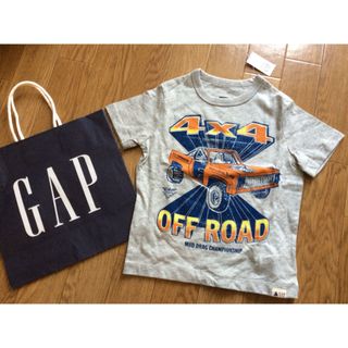 ベビーギャップ(babyGAP)の3T 100cm 新品 未使用 車柄GAP半袖Tシャツ 車柄 グレー 4WD(Tシャツ/カットソー)