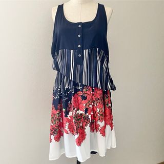 ソマリ(somari)の訳あり特価　ソマリ　裾花柄　変形　２ウェイ　ワンピース(ロングワンピース/マキシワンピース)