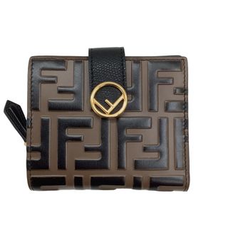 ♪♪FENDI フェンディ ２つ折り財布 ズッカ柄 コンチネンタル ブラウン