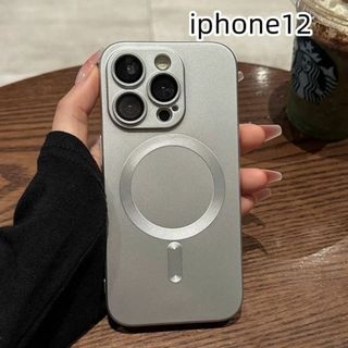 iphone12ケース カーバー スタンド付き　透明 耐衝撃 シルバーV