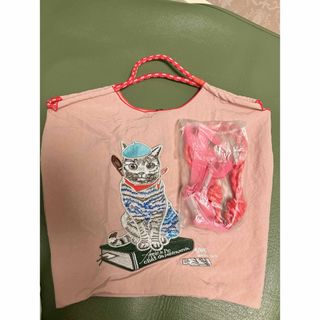 新品未使用 Tote bagエコバック 刺繍　ピンクMサイズ