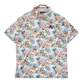 サイズ：L KAPPA GOLF カッパゴルフ  半袖ポロシャツ 花柄 ホワイト系 [240101493005] ゴルフウェア メンズ ストスト(ウエア)