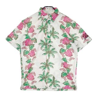 サイズ：L FILA GOLF フィラゴルフ  半袖ポロシャツ ボタンダウン ボタニカル柄 ホワイト系 [240101495774] ゴルフウェア メンズ ストスト(ウエア)