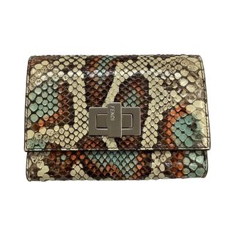 ♪♪FENDI フェンディ ２つ折り 財布 パイソン 蛇柄 カラフル