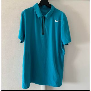 Nike 青 ポロシャツ ジッパー付き　フェデラー