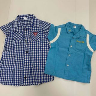 ブルー半袖シャツ　90cm 2点セット
