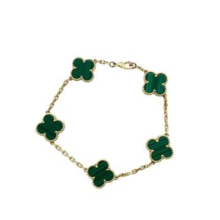 ヴァンクリーフアンドアーペル(Van Cleef & Arpels)の　ヴァンクリーフ＆アーペル Van Cleef & Arpels ヴィンテージアルハンブラ5Pブレス ピンクゴールド 750PG マラカイト ジュエリー(ブレスレット/バングル)