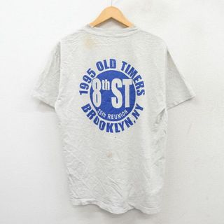 L★古着 半袖 ビンテージ Tシャツ メンズ 90年代 90s ブルックリン クルーネック 薄グレー 霜降り 25jul28 中古(Tシャツ/カットソー(半袖/袖なし))