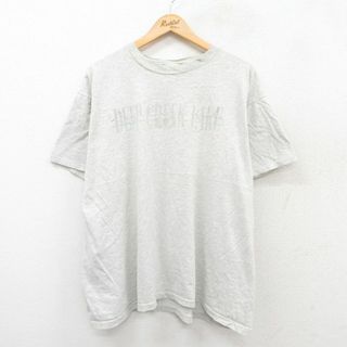 XL★古着 半袖 ビンテージ Tシャツ メンズ 90年代 90s DEEP CREEK LAKE 大きいサイズ コットン クルーネック USA製 薄グレー 霜降り 25jul28 中古(Tシャツ/カットソー(半袖/袖なし))