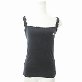 バーバリーブルーレーベル(BURBERRY BLUE LABEL)のバーバリーブルーレーベル ノースリーブ カットソー タンクトップ 38 黒(タンクトップ)