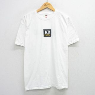 フルーツオブザルーム(FRUIT OF THE LOOM)のXL★古着 フルーツオブザルーム 半袖 ビンテージ Tシャツ メンズ 00年代 00s KB HOME コットン クルーネック 白 ホワイト 25jul28 中古(Tシャツ/カットソー(半袖/袖なし))