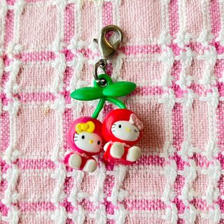 ハローキティ(ハローキティ)の平成レトロ☆レア☆キティ　ミミィ　山形限定　さくらんぼ　ファスナーマスコット(キャラクターグッズ)