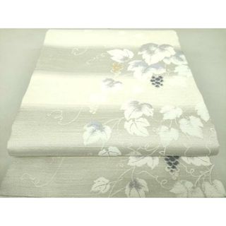 平和屋着物●六通柄袋帯　スリーシーズン帯　春　夏　秋　唐織　葡萄蔦の葉文　正絹　逸品　DAAU5976ps(帯)