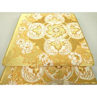 平和屋着物●西陣　川島織物　六通柄　本袋帯　花丸文　金銀糸　正絹　逸品　DAAU5984ps(帯)