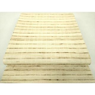 平和屋着物●インド・アッサム　野蚕糸　手織　ムガシルク　全通柄袋帯　格子　正絹　逸品　未使用　DAAU5990ps(帯)