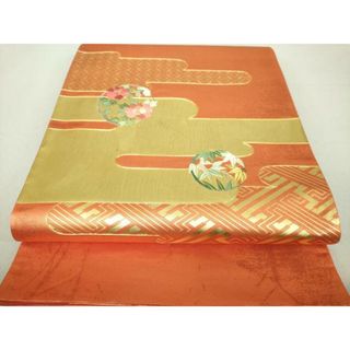 平和屋着物●西陣　川島織物　太鼓柄袋帯　駒刺繍　霞花丸文　金彩　正絹　逸品　DAAV6008ps(帯)