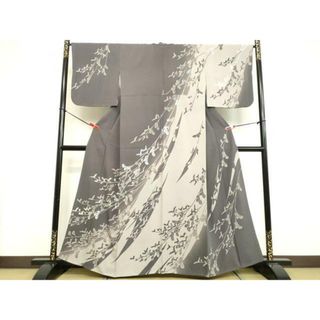 平和屋着物●訪問着　刺繍　草花シルエット　正絹　逸品　DAAV1477tw(着物)