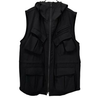 ヨウジヤマモトプールオム(Yohji Yamamoto POUR HOMME)のYohji Yamamoto Pour Homme 22AW MILITARY HOOD VEST アーミーギャバジンフードベスト ジャケット ブルゾン 定価83,600円(ベスト)