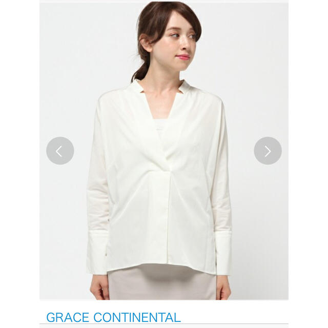 GRACE CONTINENTAL(グレースコンチネンタル)のルーズシャツ 美品 グレースコンチネンタル  白 レディースのトップス(シャツ/ブラウス(長袖/七分))の商品写真