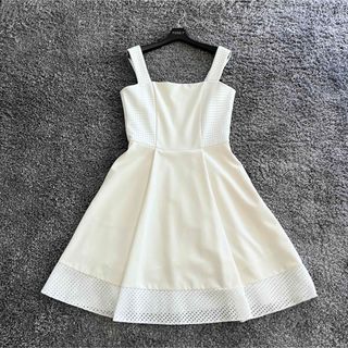 フォクシー(FOXEY)のFOXEY NY 42 オフホワイトワンピース(ひざ丈ワンピース)