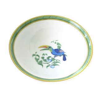 エルメス(HERMES)のエルメス トゥカン Toucans お茶碗 鳥柄 ホワイト グリーン(食器)