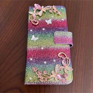 手帳型　iphone 携帯ケ−ス 13pro グラデーションラメ