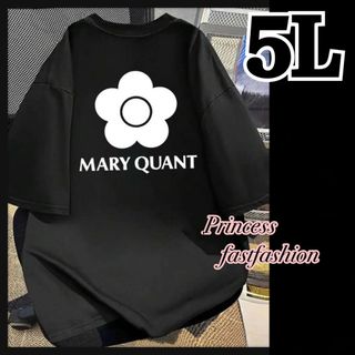 マリークヮント(MARY QUANT)の【5L／ブラック】マリークワント MARY QUANT 綿100% 半袖Tシャツ(Tシャツ(半袖/袖なし))