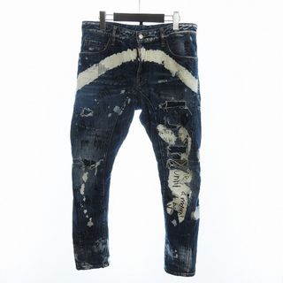 ディースクエアード(DSQUARED2)のディースクエアード デニム ジーンズ ボタンフライ ブリーチ加工 青 46(デニム/ジーンズ)