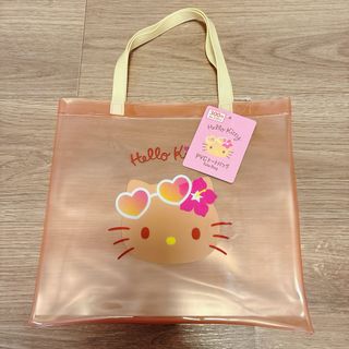ハローキティ(ハローキティ)の新品 日焼けキティ PVCトートバッグ セリア ダイソー キャンドゥ サンリオ(キャラクターグッズ)