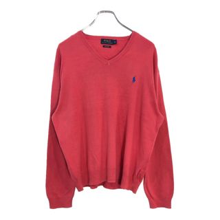 ポロラルフローレン(POLO RALPH LAUREN)のPolo by Ralph Lauren ポロ ラルフローレン コットンニット セーター ピンク(メンズ XL)中古 古着 U8794(ニット/セーター)