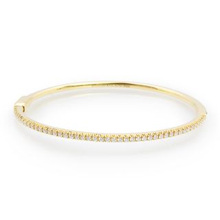 ティファニー(Tiffany & Co.)のティファニー メトロ ヒンジ バングル ブレスレット K18YG 750 ダイヤモンド 0.67ct イエローゴールド 69780997 箱付 TIFFANY&Co.（美品）(ブレスレット/バングル)