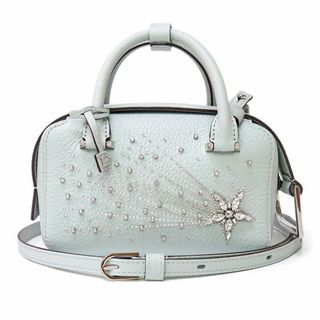 デルヴォー(DELVAUX)のデルボー デルヴォー ホリデーコレクション クールボックス ナノ アストラル スター 刺繡 2WAY ショルダー ハンドバッグ 斜め掛け トリヨン ソフトグレインレザー クリスタル クラウド ブルー グレー シルバー金具 AA0669BWV022MPA DELVAUX（未使用　展示品）(ハンドバッグ)