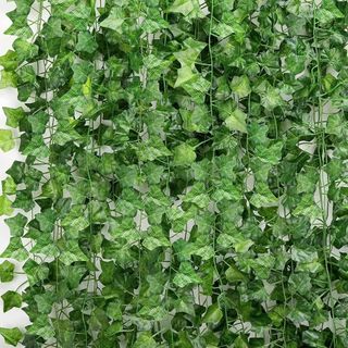【在庫セール】24本セット 2.2M 人工観葉植物 アイビー造花藤 結束バンド1(その他)