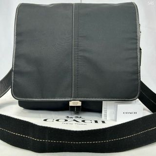 コーチ(COACH)の【極美品】コーチ ショルダーバッグ メッセンジャーバッグ レザー 斜め掛け 黒(ショルダーバッグ)