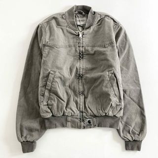 カーハート(carhartt)の59e12 《未使用保管品》 タグ付 Carhartt WIP カーハート ダブルアイピ― SANTA FE BOMBER サンタフェボンバー ジャケット ブルゾン I030284 XSサイズ ブラック グレー コットン 秋冬(ブルゾン)