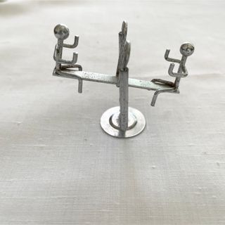 平成レトロ　棒人間のシーソーの飾り　スィング　オブジェ