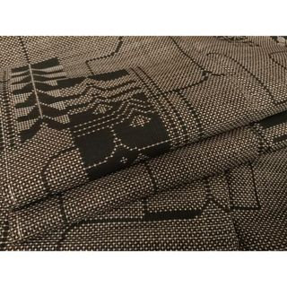 平和屋着物●本場大島紬　一元７マルキ　幾何学花文　正絹　逸品　未使用　AAAW4060np