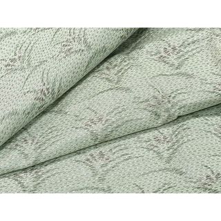 平和屋着物▽上質な紬　単衣　草花文　正絹　逸品　CAAU3839xi(着物)