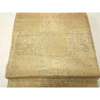 平和屋着物●スリーシーズン　春夏秋　全通柄袋帯　市松文　金糸　正絹　逸品　CAAV5255yk