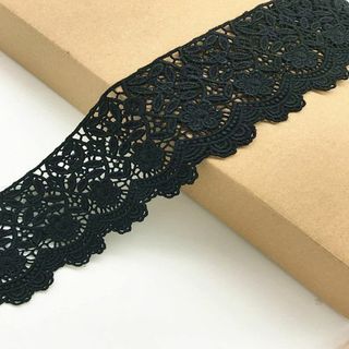 幅:6cm 弾力なし、花モチーフ付刺繍入りレース、アクセサリー テーブル掛け、カ