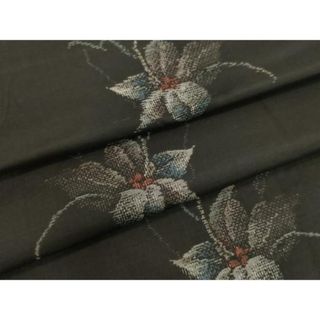 平和屋着物●本場大島紬　総絣　地空き　草花間道　正絹　逸品　DAAV1326tw