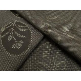 平和屋着物●本場大島紬　9マルキ　草花丸文　正絹　逸品　DAAV1328tw