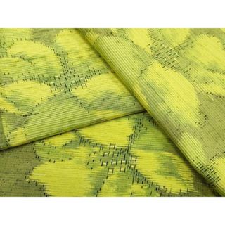 平和屋着物▽上質な紬　単衣　舞花文　正絹　逸品　CAAV3884dy