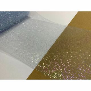and.A レース オーロラ レインボー ドット ３M リボン メッシュレース 