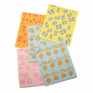 【新着商品】Kosugizen フェイスタオル 北欧調ジャガード フラワー 5色