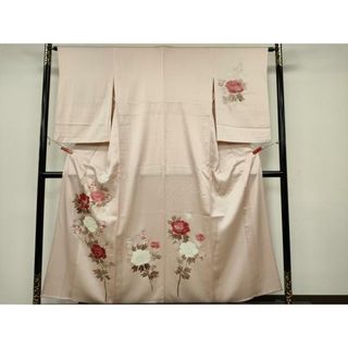 平和屋着物▽訪問着　単衣　草花文　金彩　正絹　逸品　CAAV0952ou