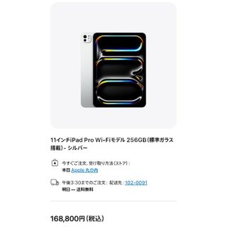 【未使用品】iPad Pro 11インチ Wi-Fi M4 256GB 2024